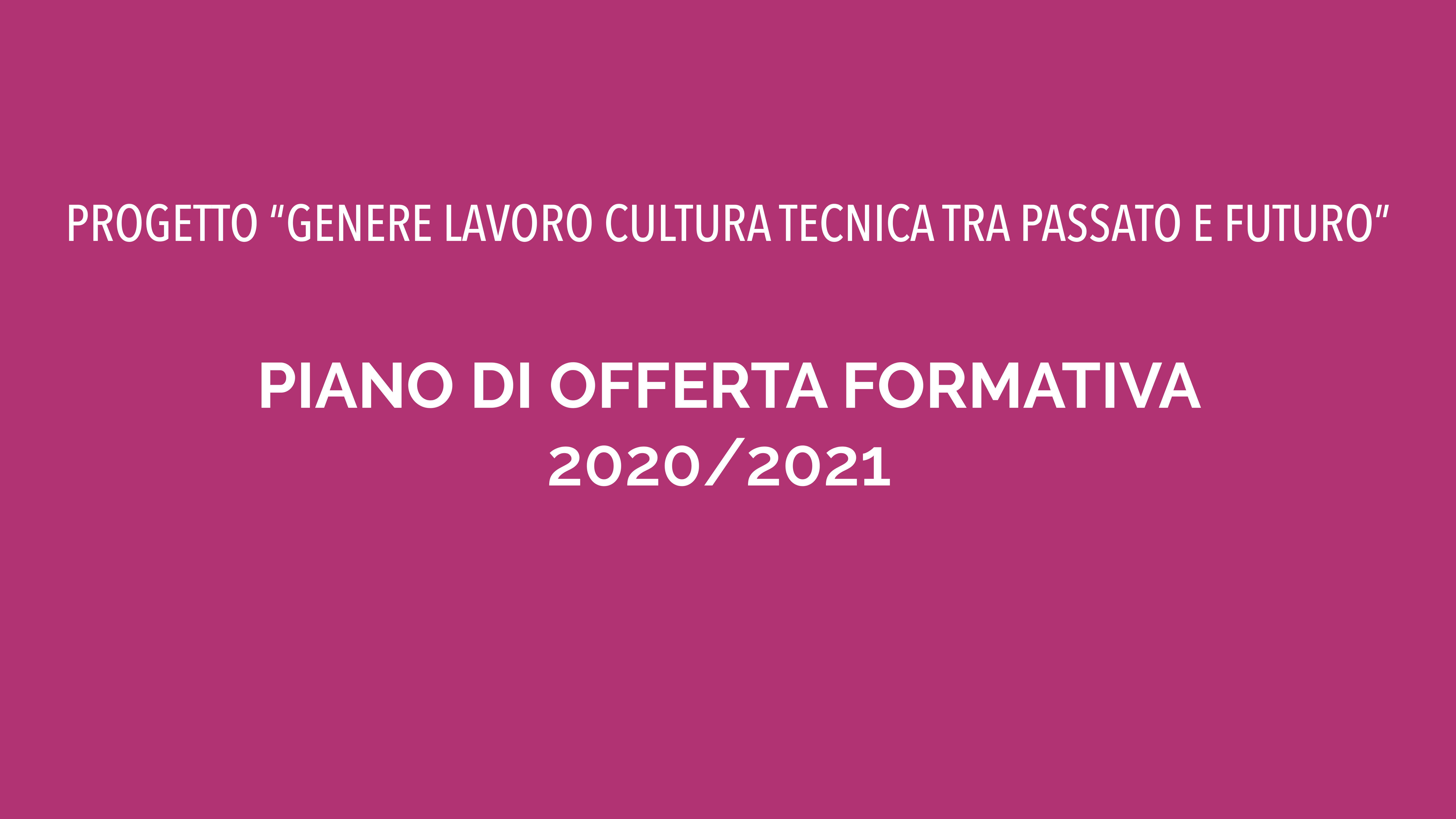 Piano di offerta formativa 2020/21